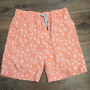 Southern Tide Coral and White ‘shell of a good time’ Swim Trunks, boys L
